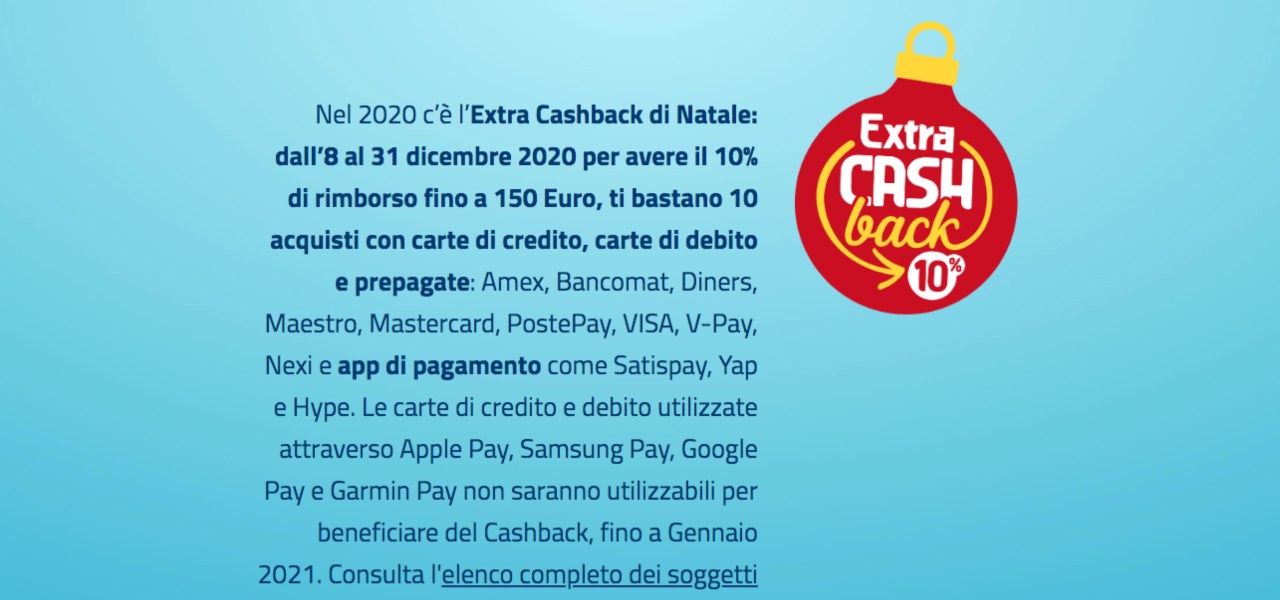 Cashback di Natale da oggi al via/ Come funziona: i due obiettivi del Governo