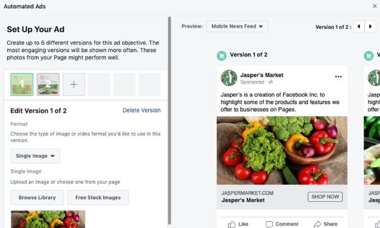 Facebook lanza un editor de anuncios automatizados para pequeñas empresas