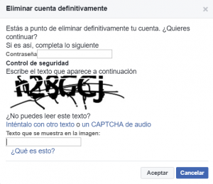 b eliminar cuenta definitivamente