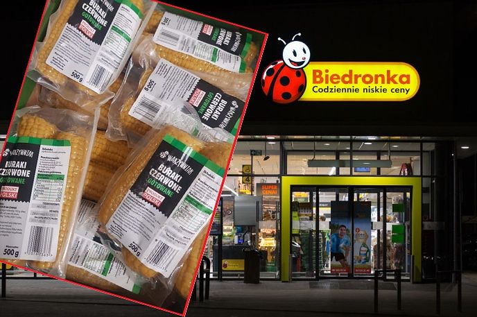Kukurydza opakowana polskim burakiem. Absurd w Biedronce