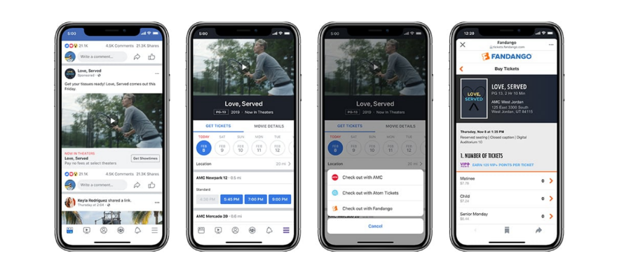 Facebook продаст пользователям билеты в кино