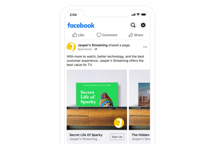 Facebook запустил рекламный формат для стриминговых сервисов