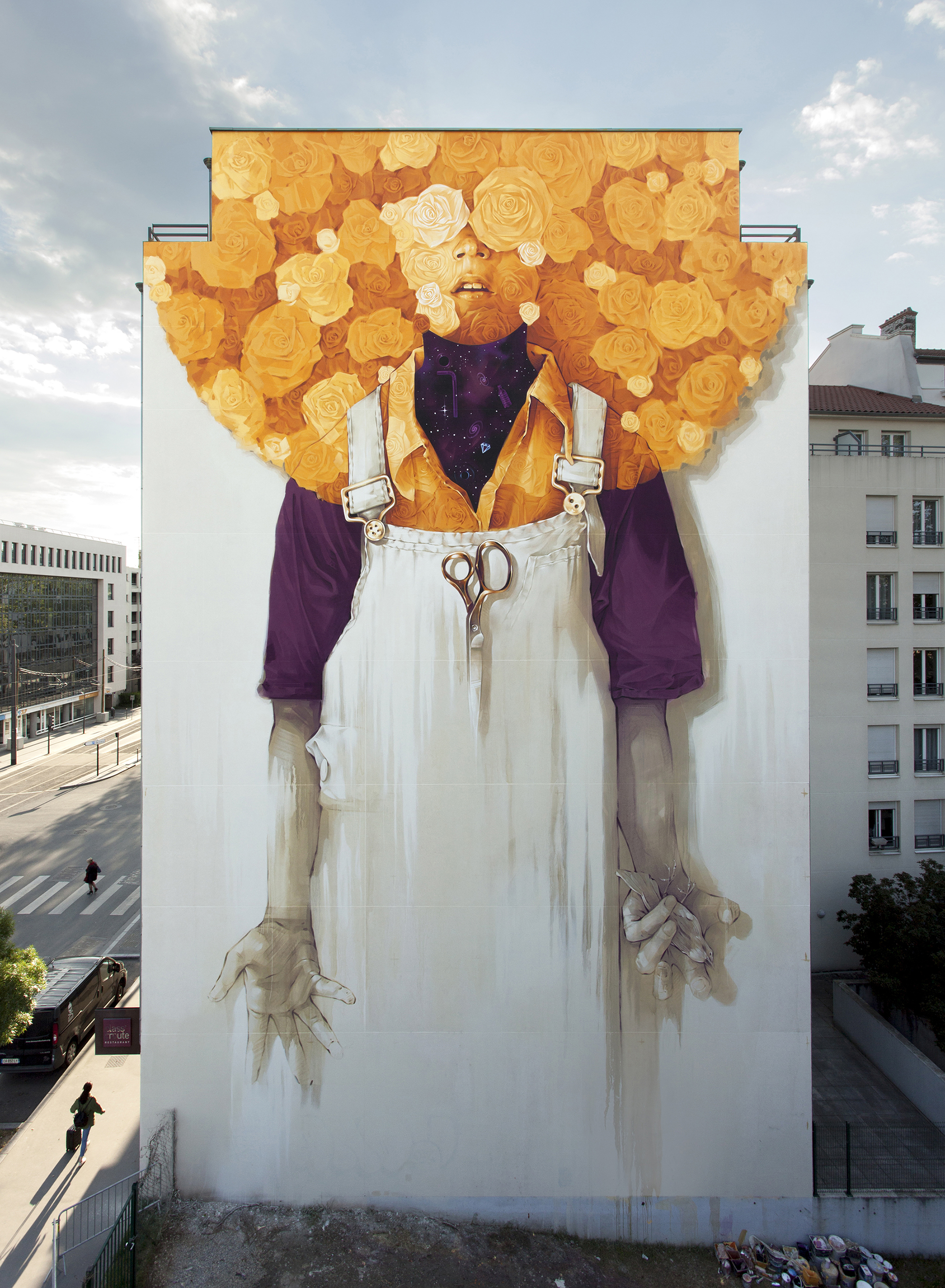 Radiant Flowers Overlook Lyon, France in New Mural by INTI