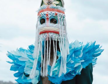Vintage Clothing and Found Objects Compose Decorative Masks Designed by Magnhild Kennedy