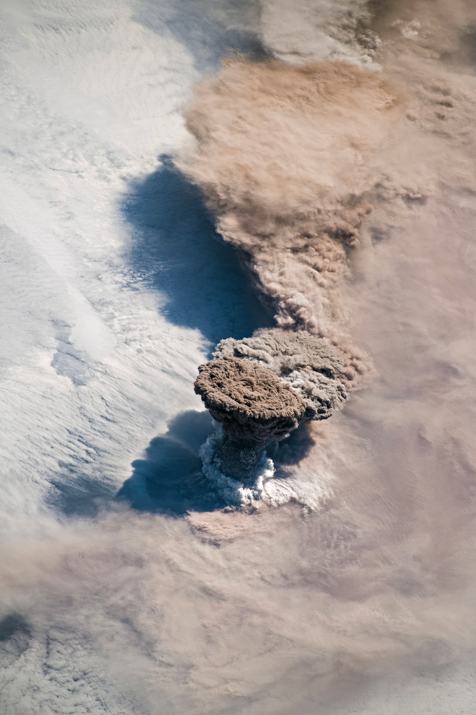 An Out-Of-This-World Aerial Shot of a Volcano Erupting in Russia