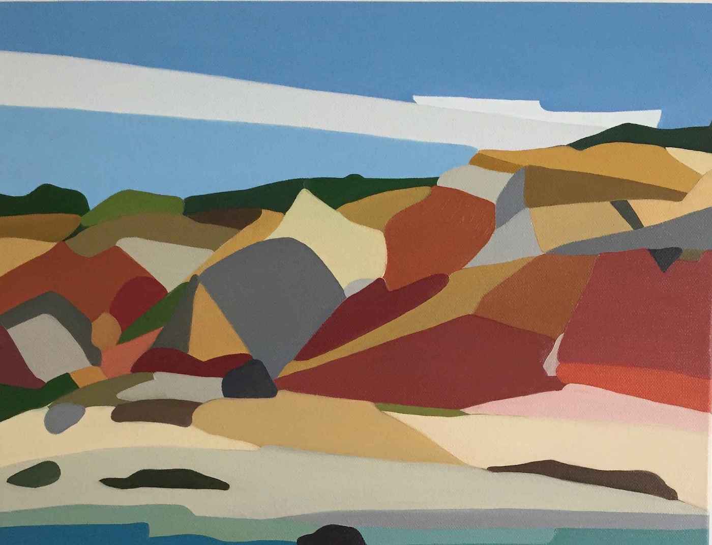 The Sandy Cliffs and Blue Skies of Martha’s Vineyard Abstracted into Paintings by Rachael Cassiani