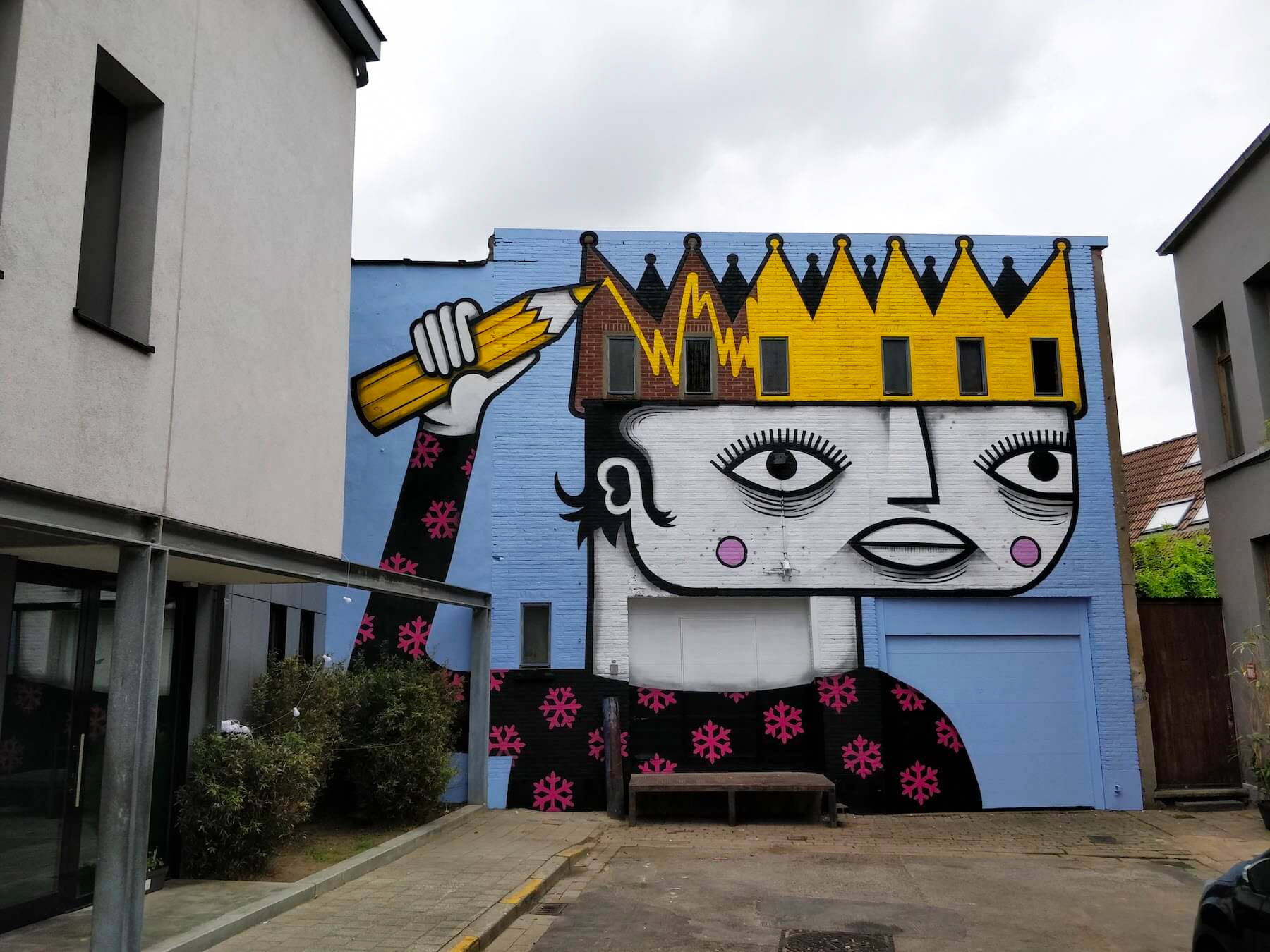 Playful Illustrative Characters Span Brightly Painted Walls by Joachim
