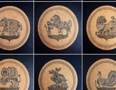 Motifs inspired by Dravidian temple architecture feature in this series of artworks