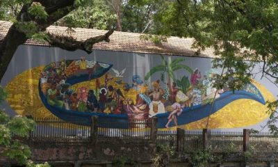 A mural shows a slice of Kerala
