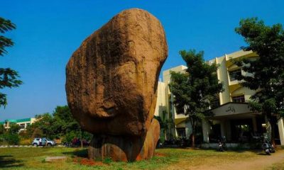 In Hyderabad, rocks that resemble an elephant and a one-eyed gentleman