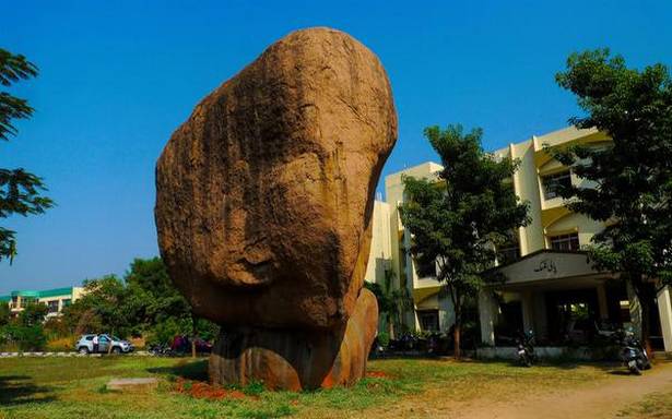 In Hyderabad, rocks that resemble an elephant and a one-eyed gentleman